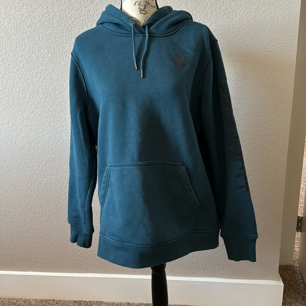 Carhartt women’s XL teal green blue hoodie.